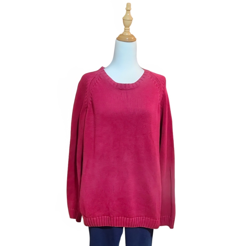 Vintage 80's Cabin Creek, 100% Cotton, Women's Red Sweater